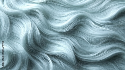 Soft, flowing hair in a light gray color. AI.