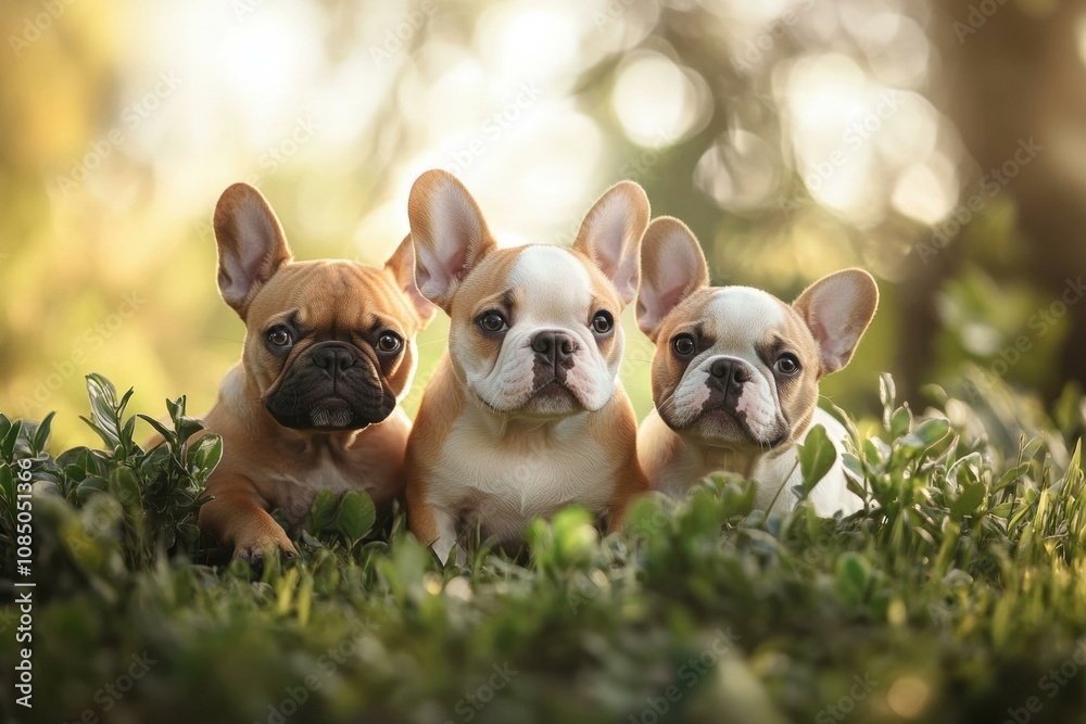Three dogs are looking at the camera. AI. Three dogs are looking at the camera. AI.