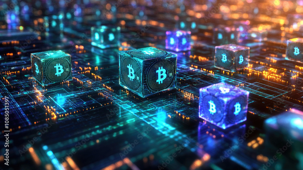 Internet of Things, Blockchain Concept Internet of Things, Blockchain Concept