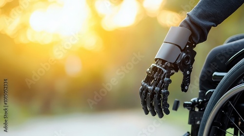 Robotic Hand on Wheelchair in Natural Light