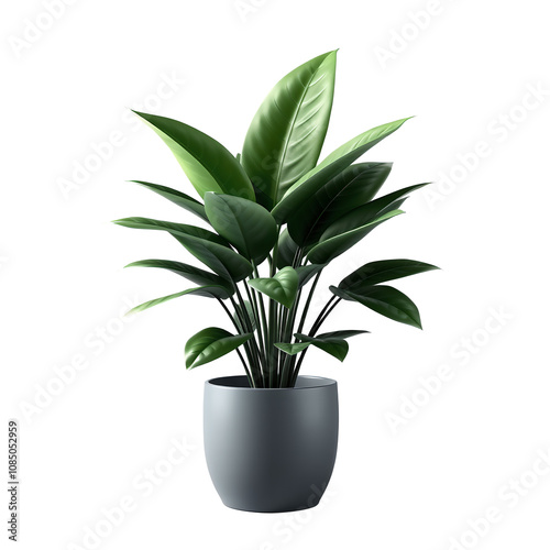 Rubber Plant with Glossy Leaves