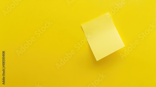 Yellow Sticky Note on Bright Background