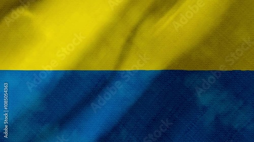 Ukraine flag waving background with real fabric texture