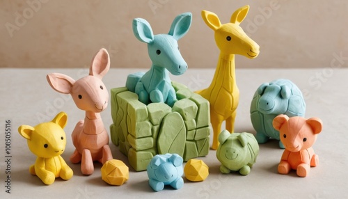 Biodegradable children's toys crafted from cornstarch photo