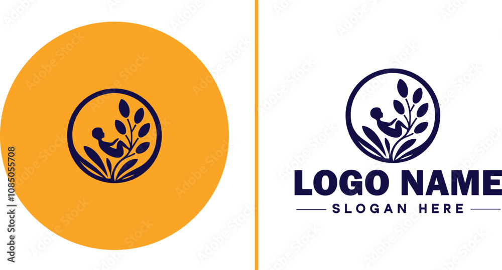 Naklejka premium Infertility Clinic icon Fertility clinic Reproductive clinic IVF clinic flat logo sign symbol editable vector