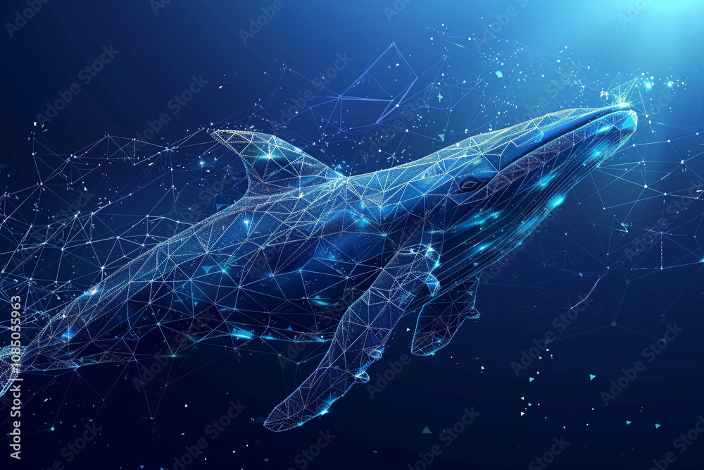 Fantastically beautiful majestic huge whale in ocean Fantastically beautiful majestic huge whale in ocean