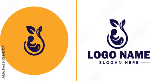 Infertility Clinic icon Fertility clinic Reproductive clinic IVF clinic flat logo sign symbol editable vector