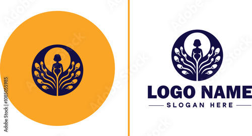 Infertility Clinic icon Fertility clinic Reproductive clinic IVF clinic flat logo sign symbol editable vector