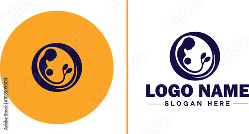 Infertility Clinic icon Fertility clinic Reproductive clinic IVF clinic flat logo sign symbol editable vector