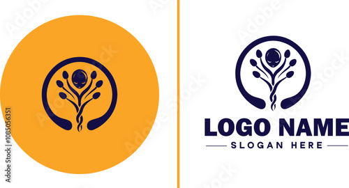 Infertility Clinic icon Fertility clinic Reproductive clinic IVF clinic flat logo sign symbol editable vector