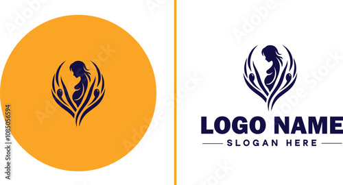 Infertility Clinic icon Fertility clinic Reproductive clinic IVF clinic flat logo sign symbol editable vector