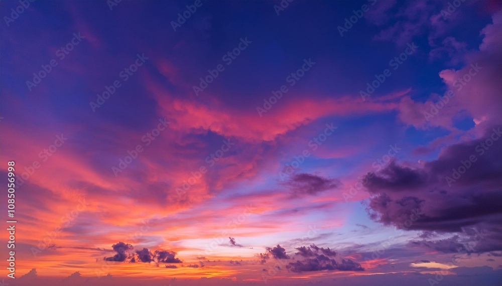 夕暮れ時に広がる紫や赤の空が、ゆっくりと流れる雲と共に静かで美しい風景を描く背景。
夕暮れ時に広がる紫や赤の空が、ゆっくりと流れる雲と共に静かで美しい風景を描く背景。