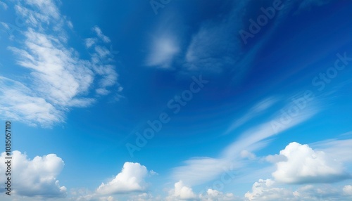 青空と薄い雲が浮かぶ晴れた空が広がり、明るく清々しい雰囲気の背景を作り出すデザイン。

 photo