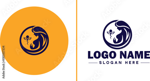 Infertility Clinic icon Fertility clinic Reproductive clinic IVF clinic flat logo sign symbol editable vector