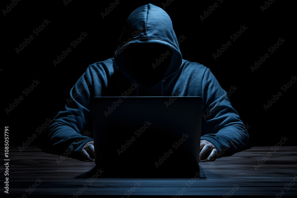 Hacker typing computer. Concept of cybercrime, cyberattack, dark web. Hacker typing computer. Concept of cybercrime, cyberattack, dark web.