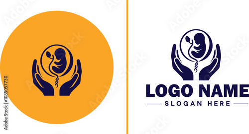 Infertility Clinic icon Fertility clinic Reproductive clinic IVF clinic flat logo sign symbol editable vector