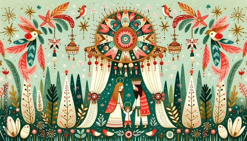 Wallpaper Mural "Navidad Dorada: Espíritu y Tradición" Torontodigital.ca