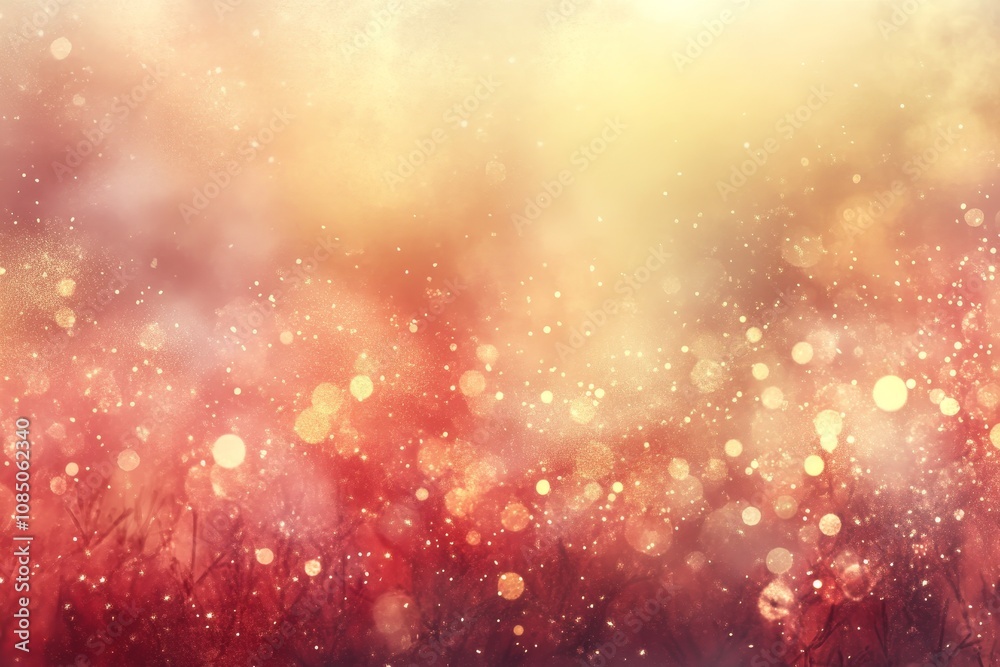 Obraz premium Vivid bokeh lights with golden glow and warm tones.