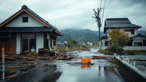 Devastation After Natural Disaster in Rural Area