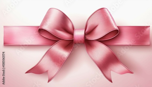 pink bow isolated on white