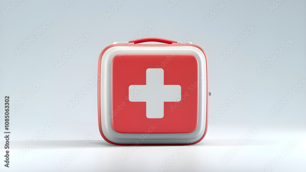 Fototapeta premium Modern 3D Rendering of a First Aid Kit