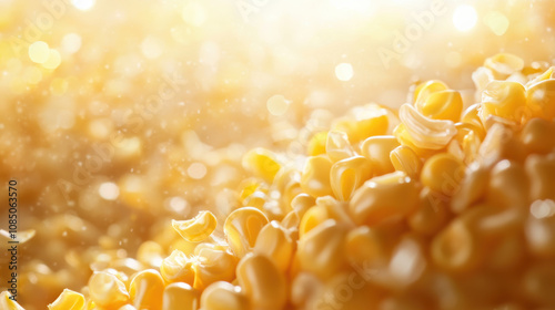 Wallpaper Mural Close up of golden corn kernels with soft, blurred background, creating warm atmosphere Torontodigital.ca