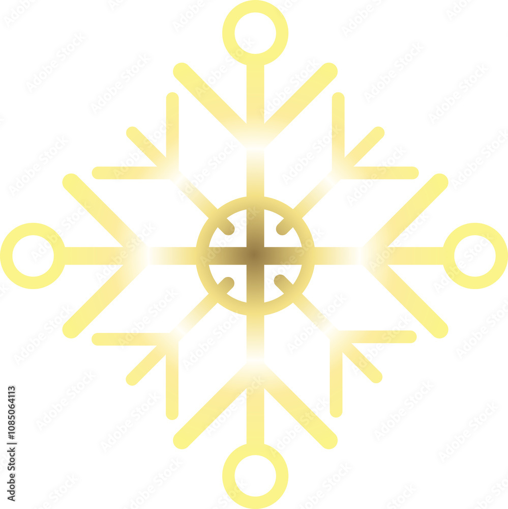 Snowflakes geometry gold line icon Snowflakes geometry gold line icon