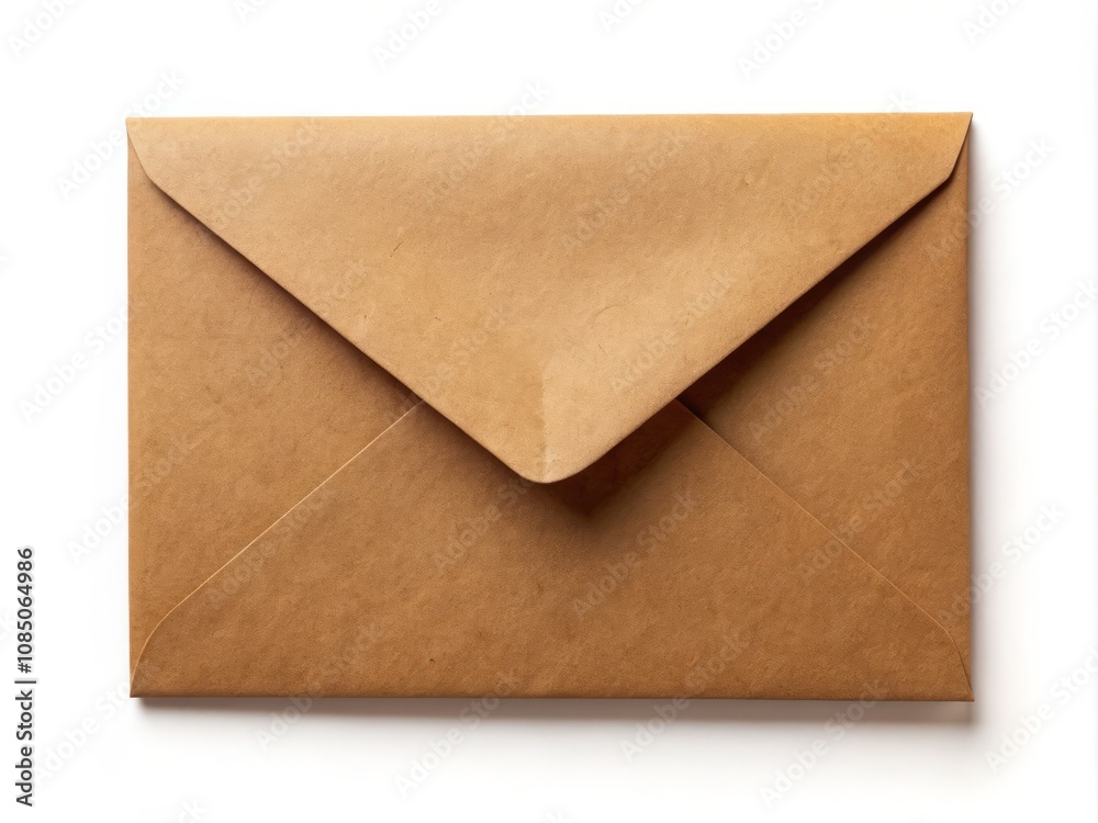Simple Brown Envelope on a White Background for Stationery and Mailing Needs, Perfect for Creative Projects, Invitations, Business Correspondence, and Personal Letters Simple Brown Envelope on a White Background for Stationery and Mailing Needs, Perfect for Creative Projects, Invitations, Business Correspondence, and Personal Letters