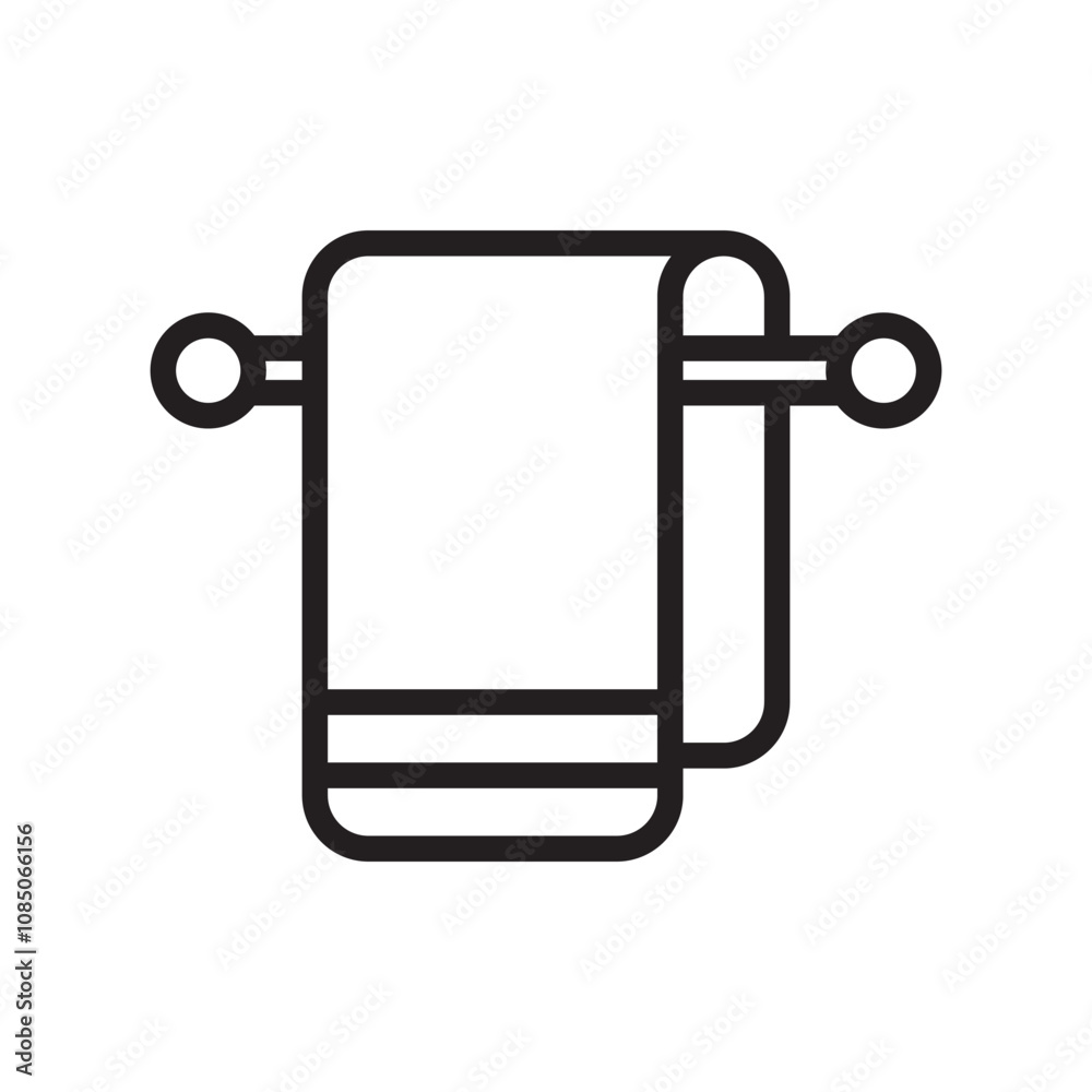 towel icon line vector design illustration template in trendy style towel icon line vector design illustration template in trendy style
