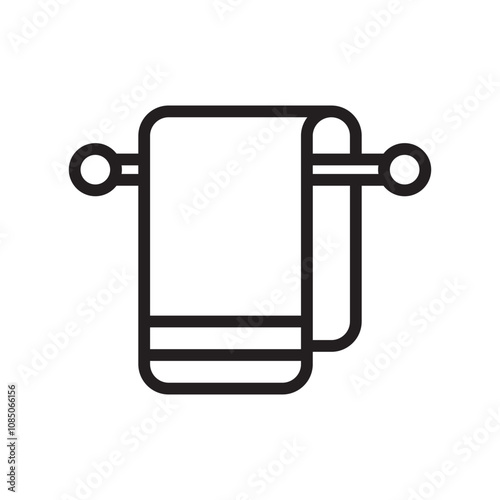 towel icon line vector design illustration template in trendy style