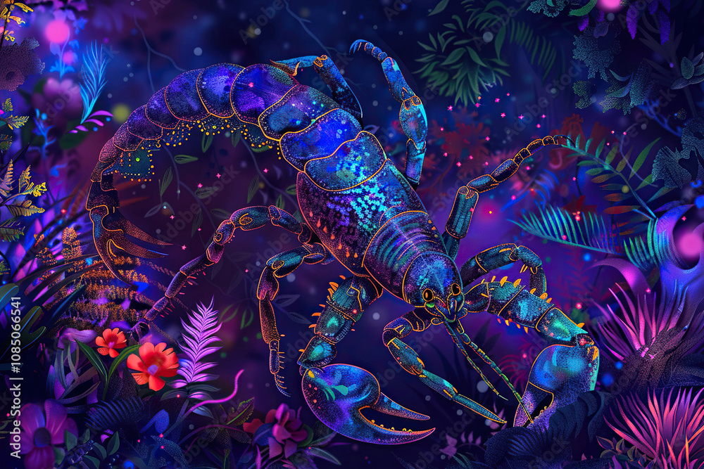 Astrological composition with concept of Scorpio zodiac sign symbol Astrological composition with concept of Scorpio zodiac sign symbol