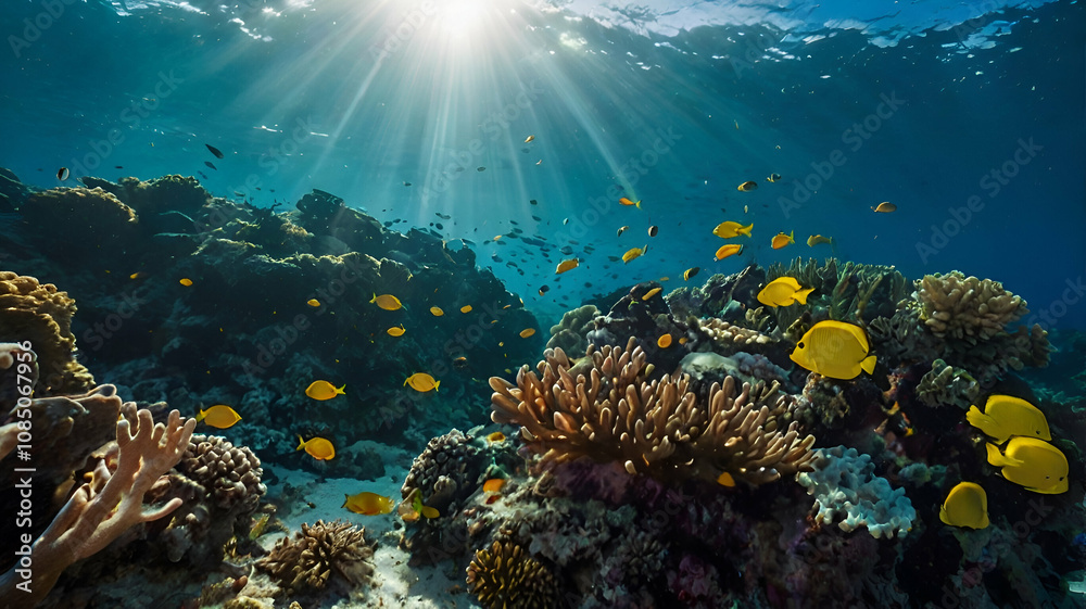 Fototapeta premium coral reef and fish