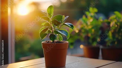 Greenhouse Effect of Sunlight on a Growing Plant