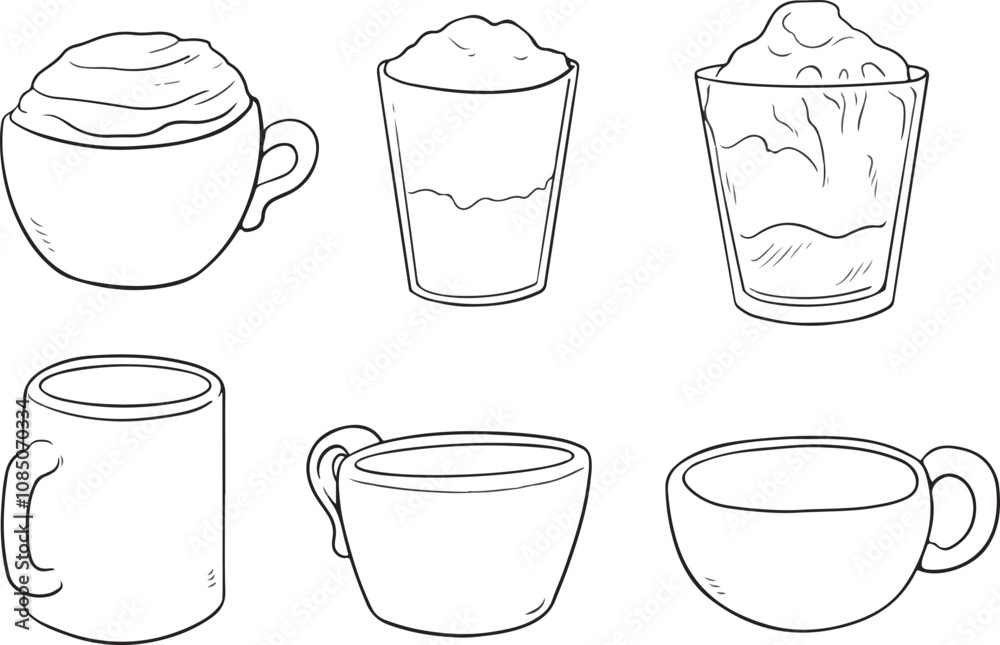 Obraz premium vector set of beverage cup