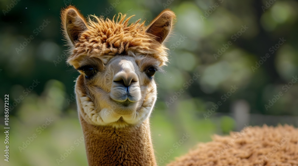 Obraz premium Alpaca’s Expressive Eyes in Focus