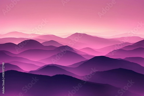 Ethereal Landscape of Purple Hues Embracing the Horizon