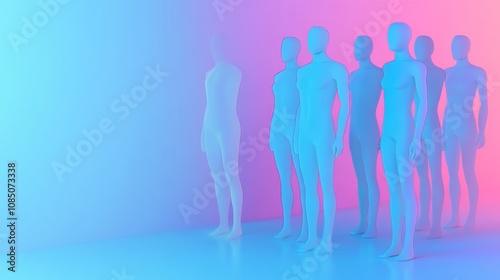 Abstract silhouettes in vibrant gradient colors. photo