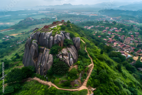 Bird's Eye View of Olumo Rock- A Testimony to Ogun State's Majestic Landscape and Cultural Heritage photo