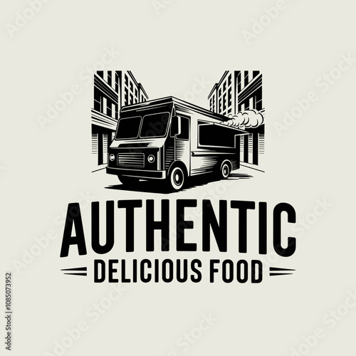 Vintage Food Truck Logo, Food Logo, Vector Illustration Design