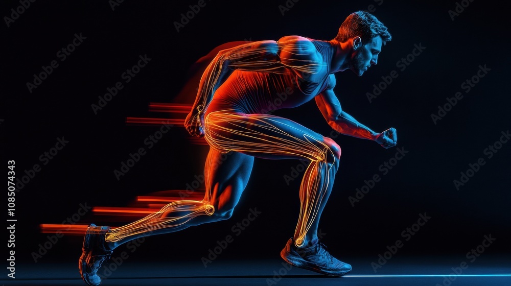 Dynamic Running Pose with Colorful Motion Effects Dynamic Running Pose with Colorful Motion Effects