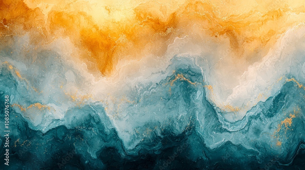 Abstract waves of orange and blue, creating a fluid, dynamic visual effect. Abstract waves of orange and blue, creating a fluid, dynamic visual effect.
