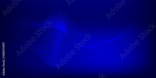 Dot white blue wave light screen gradient texture background. Abstract technology big data digital background. 3d rendering.