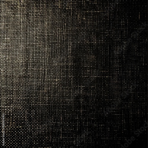 A black and gold patterned fabric with a shiny texture photo