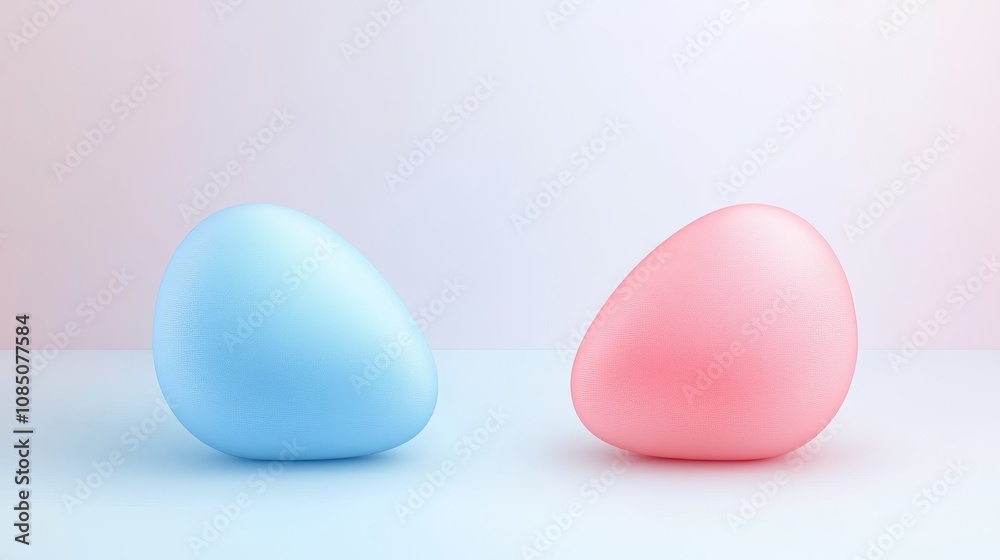 Fototapeta premium Colorful eggs on a pastel background.