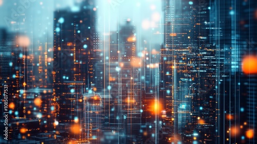 Wallpaper Mural High-resolution digital image of a futuristic cityscape, with a detailed background and super digital clarity Torontodigital.ca