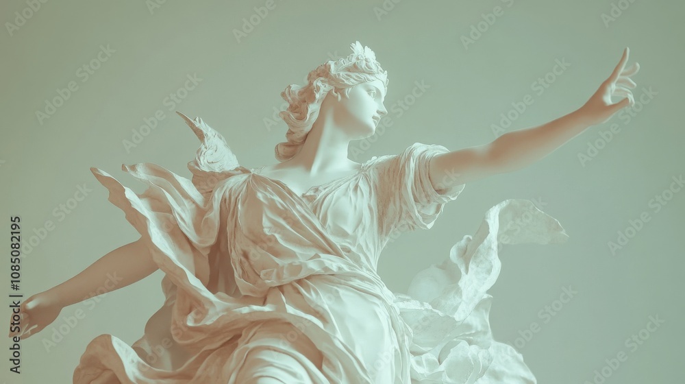 Elegant statue of a mythological figure. Elegant statue of a mythological figure.