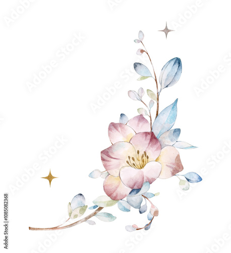 Fototapeta Naklejka Na Ścianę i Meble -  a flower that is painted in watercolors