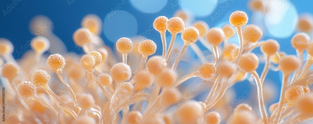 Soft, abstract image of delicate, spherical structures against a bokeh background, evoking a serene, organic feel. Soft, abstract image of delicate, spherical structures against a bokeh background, evoking a serene, organic feel.