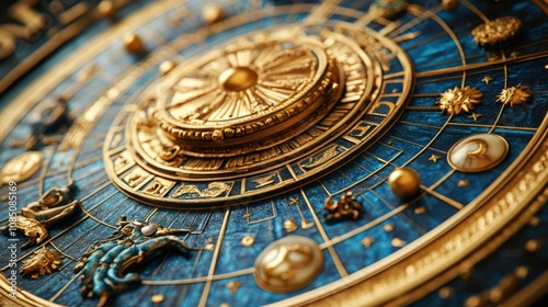 Wallpaper Mural A detailed reading of a birth chart showing the positions of Venus and Neptune in the 10th house, with astrological symbols surrounding them. Torontodigital.ca