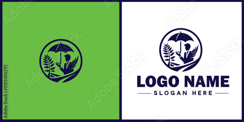 Insurance Broker icon Insurance agent Insurance adviser Insurance intermediary flat logo sign symbol editable vector